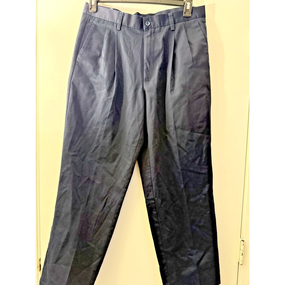 Men's Classic Dress Pants Navy Dockers Chinos Khakis 33 Waist 30 Inseam Pleated